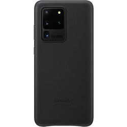 Capac protectie spate Leather Cover Negru pentru Galaxy S20 Ultra