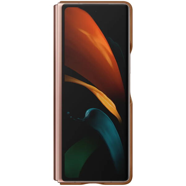 Samsung Capac protectie spate Leather Cover Maro pentru Galaxy Z Fold 2