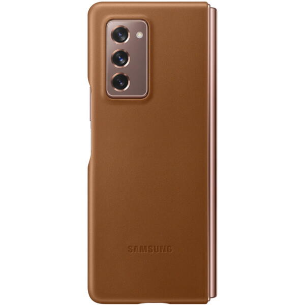 Samsung Capac protectie spate Leather Cover Maro pentru Galaxy Z Fold 2