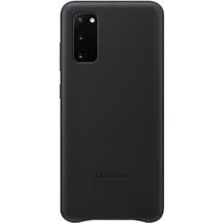 Capac protectie spate Leather Cover Negru pentru Galaxy S20