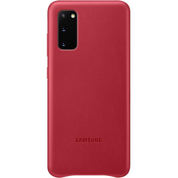 Samsung Capac protectie spate Leather Cover Rosu pentru Galaxy S20