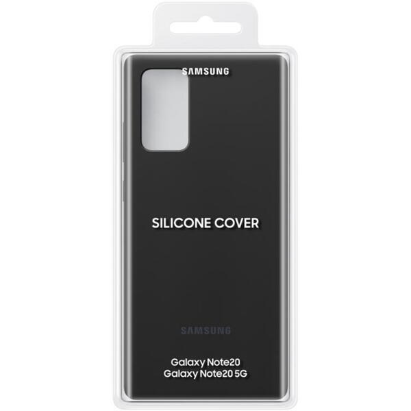 Samsung Capac protectie spate Silicone Cover, Negru pentru Galaxy Note 20