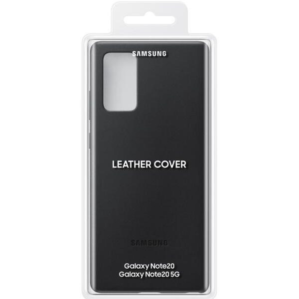 Samsung Capac protectie spate Leather Cover, Negru pentru Galaxy Note 20