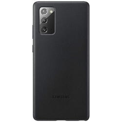 Capac protectie spate Leather Cover, Negru pentru Galaxy Note 20