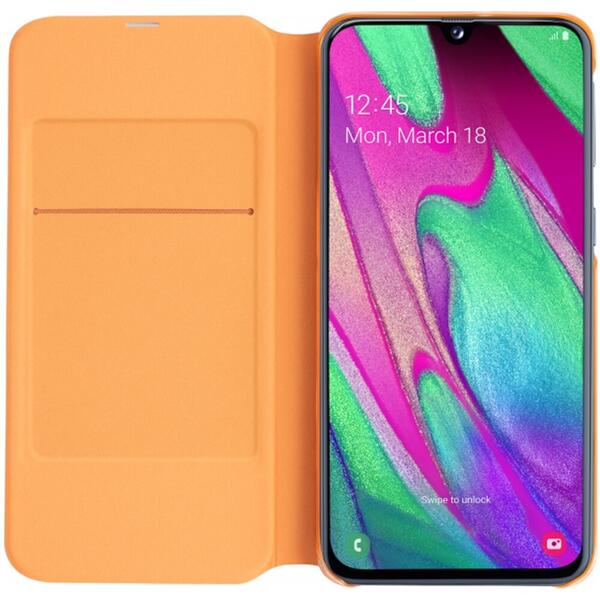 Samsung Husa tip Flip Wallet, Alb pentru Galaxy A40 2019