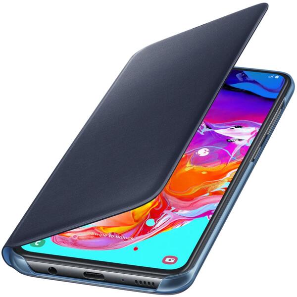 Samsung Husa tip Flip Wallet Negru pentru Galaxy A70 2019