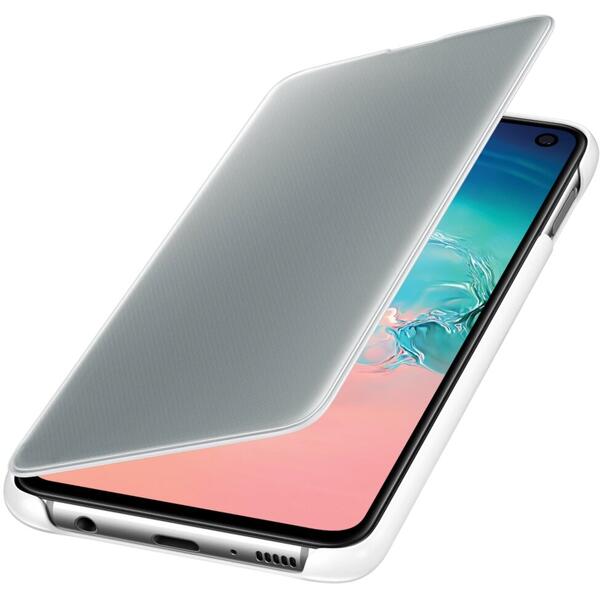 Samsung Husa Flip tip Clear View Cover Alb pentru Galaxy S10e