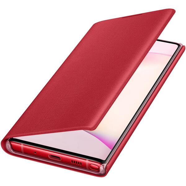 Samsung Husa tip Flip LED View Cover, Rosu pentru Galaxy Note 10