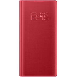 Husa tip Flip LED View Cover, Rosu pentru Galaxy Note 10