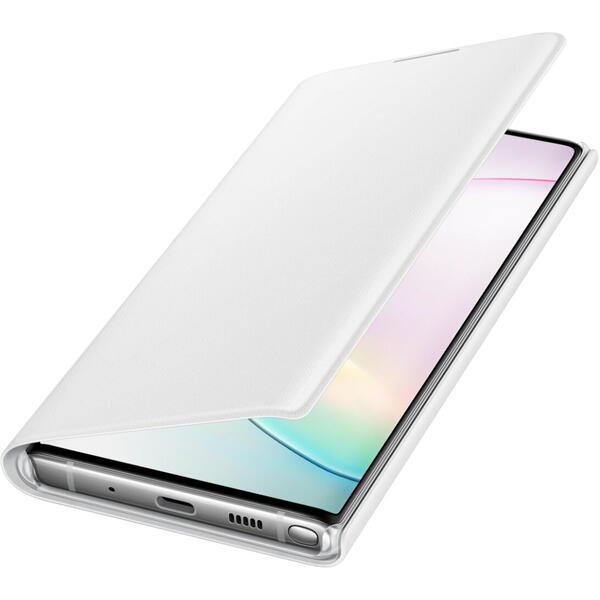 Samsung Husa tip Flip LED View Cover, Alb pentru Galaxy Note 10