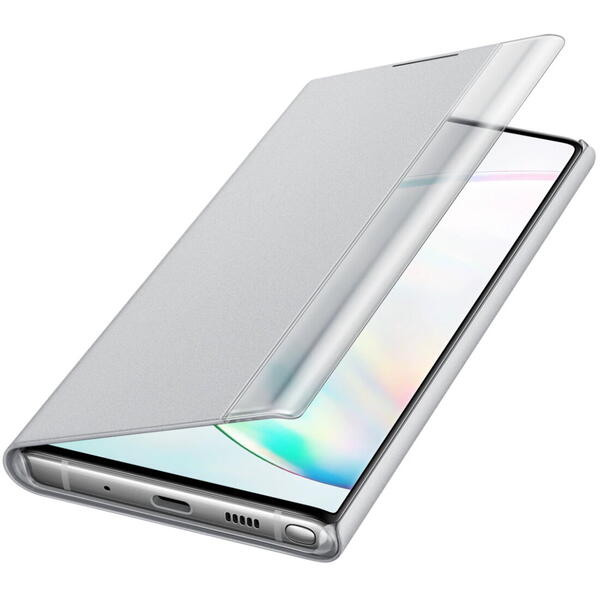 Samsung Husa Flip tip Clear View Cover Argintiu pentru Galaxy Note 10