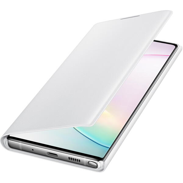 Samsung Husa tip Flip LED View Cover, Alb pentru Galaxy Note 10 Plus