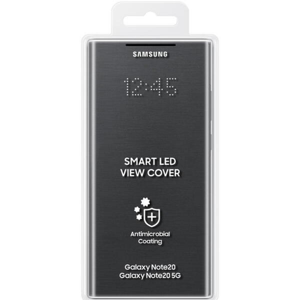 Samsung Husa tip Flip LED View Cover, Negru pentru Galaxy Note 20