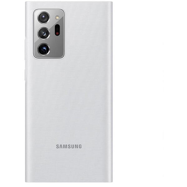 Samsung Husa tip Flip LED View Cover, Alb argintiu pentru Galaxy Note 20 Ultra