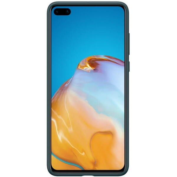 Capac protectie spate tip PU Verde pentru Huawei P40