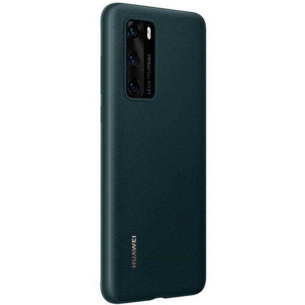 Capac protectie spate tip PU Verde pentru Huawei P40