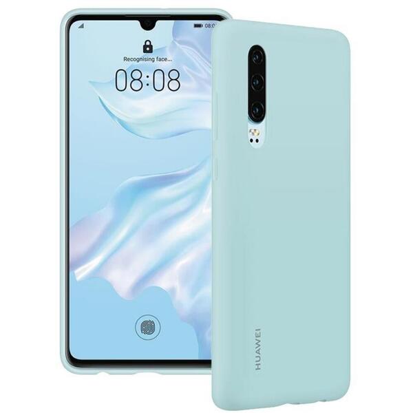 Capac protectie spate Silicone Cover Albastru deschis pentru Huawei P30