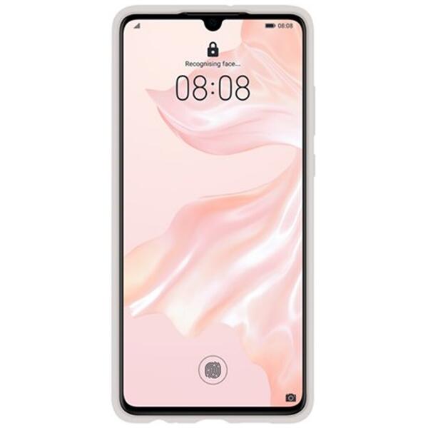 Capac protectie spate tip PU Gri pentru Huawei P30