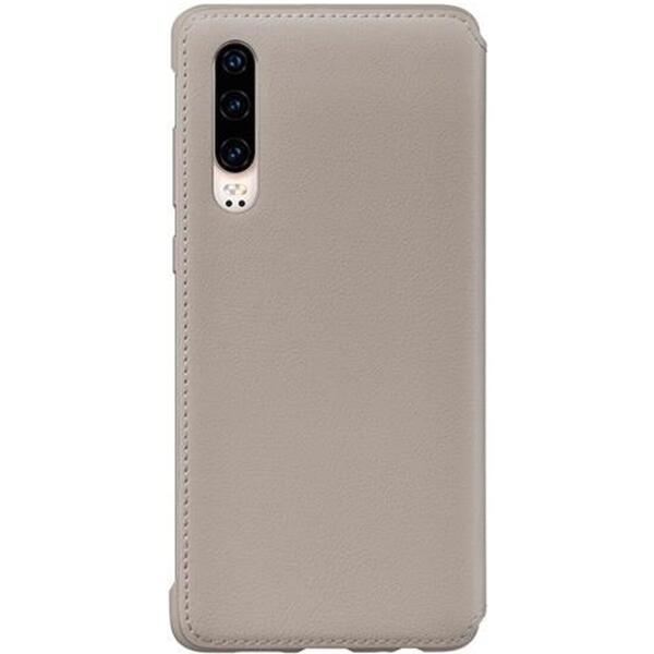 Husa tip Flip Wallet, Kaki pentru Huawei P30