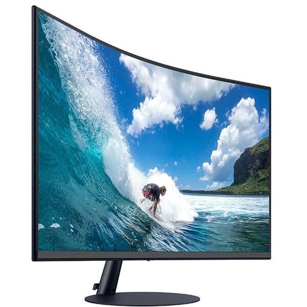 Monitor LED Samsung LC27T550FDUXEN Curbat 27 inch FHD, 75Hz, 4 ms Negru