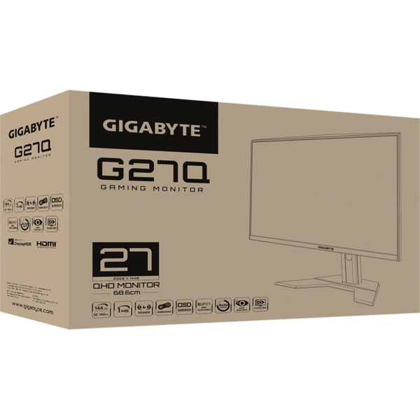 Monitor Gaming Gigabyte G27Q 27 inch, IPS, QHD, 144 Hz, Negru