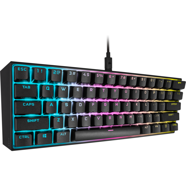 Tastatura gaming Corsair K65 RGB Mini Cherry MX Red Mecanica, Black