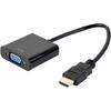 Adaptor  video Gembird 1x HDMI 1.4 Male - 1x VGA Female 15cm, Negru