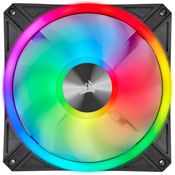 Ventilator PC Corsair iCUE QL140 RGB 140mm Twin Pack + Lighting Node CORE