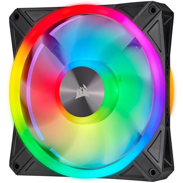 Ventilator PC Corsair iCUE QL140 RGB 140mm Twin Pack + Lighting Node CORE