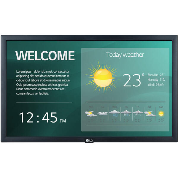 Monitor LED LG comercial 22SM3G FHD 14ms Negru