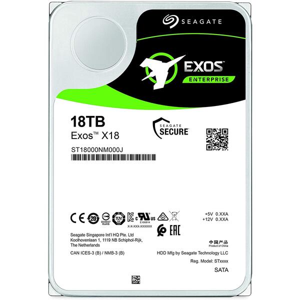Hard Disk Server Seagate Exos X18 512E/4kn 18TB SATA 3 256MB 7200 rpm