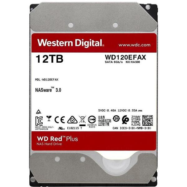 Hard Disk WD Red Plus 12TB SATA 3 7200RPM 256MB