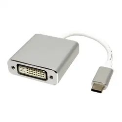Adaptor  video Spacer USB 3.1 Type-C (T) la DVI-I DL (M), 15cm, 4K la 30 Hz, Silver