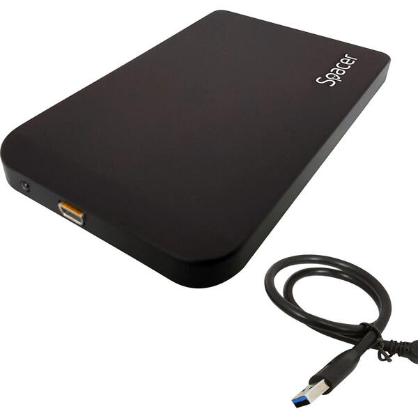 Rack Spacer pentru HDD/SSD, 2.5 inch, S-ATA, USB 3.0, aluminiu, Negru
