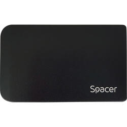 Rack Spacer pentru HDD/SSD, 2.5 inch, S-ATA, USB 3.0, aluminiu, Negru