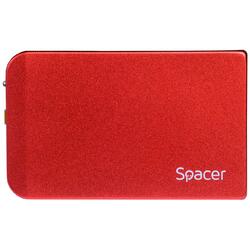 Rack Spacer pentru HDD/SSD, 2.5 inch, S-ATA, USB 3.0, aluminiu, Rosu
