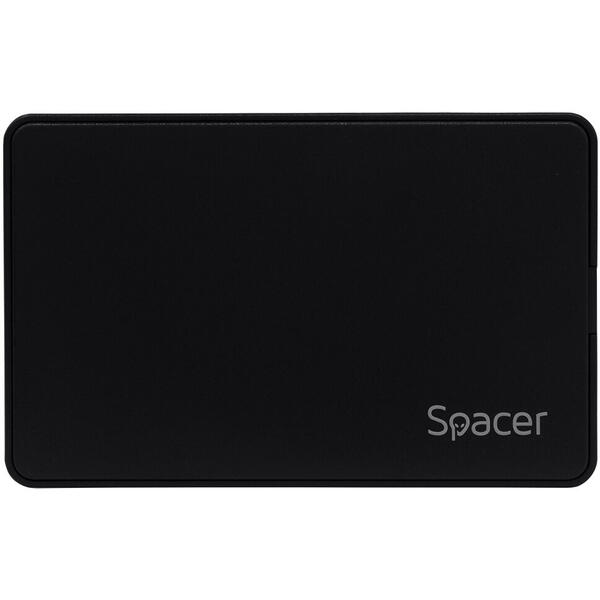 Rack Spacer pentru HDD/SSD, 2.5 inch, SATA, USB 3.1 Type C, Plastic, Negru