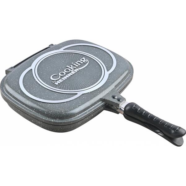 Heinner TIGAIE DUBLA DREPTUNGHIULARA TIP GRILL, ALUMINIU, 32x24x7.5 CM, EASYCOOK GRAY