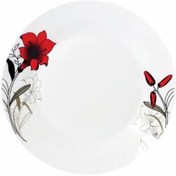 SET 12 FARFURII DESERT 19CM, RED FLOWER LEAF