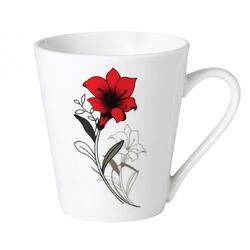 Vanora SET 12 CANI  310 ML, RED FLOWERS LEAF