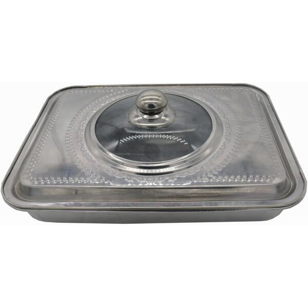 Vanora TAVA  CUPTOR CU CAPAC, INOX , 39 x 29 x 7CM