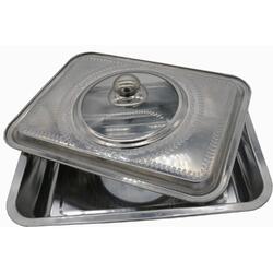 TAVA  CUPTOR CU CAPAC, INOX , 39 x 29 x 7CM