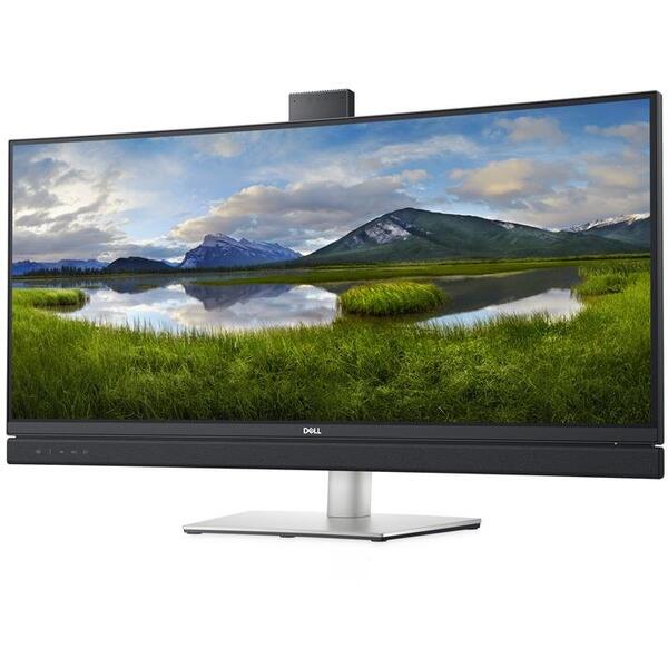 Monitor Video conferinta Dell C3422WE Curbat 34 inch UHD, 5 ms Webcam Negru