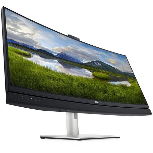 Monitor Video conferinta Dell C3422WE Curbat 34 inch UHD, 5 ms Webcam Negru