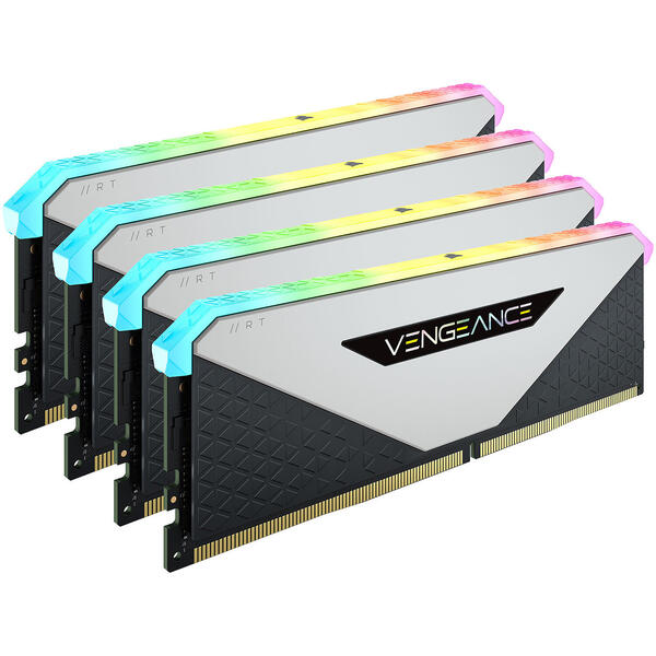 Memorie Corsair Vengeance RGB PRO RT DDR4 64GB 3200MHz CL16 1.35V Kit Quad Channel White