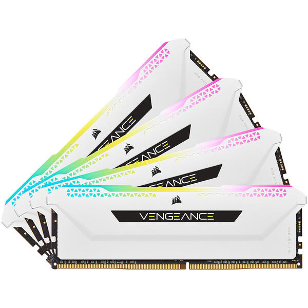 Memorie Corsair Vengeance RGB PRO SL DDR4 64GB 3200MHz CL16 1.35V Kit Quad Channel White