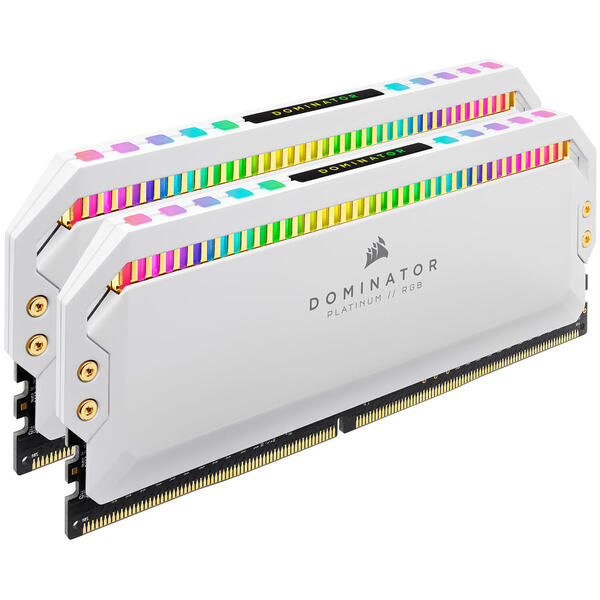 Memorie Corsair Dominator Platinum RGB 16GB DDR4 4000MHz CL19 1.35V Kit Dual Channel White