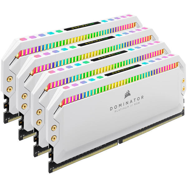 Memorie Corsair Dominator Platinum RGB 32GB DDR4 4000MHz CL19 1.35V Kit Quad Channel White