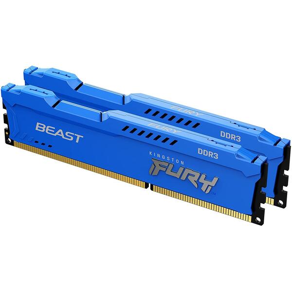 Memorie Kingston FURY Beast 8GB DDR3 1866MHz CL10 Kit Dual Channel Blue