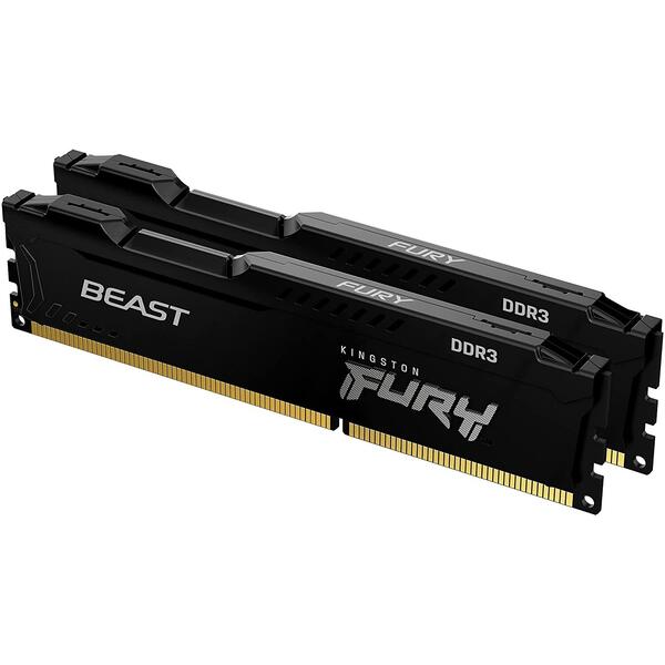 Memorie Kingston FURY Beast 16GB DDR3 1866MHz CL10 Kit Dual Channel Black